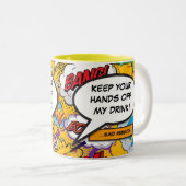 Ihr Message Speech Bubble Fun Retro Comic Book Zweifarbige Tasse (VorderseiteRechts)