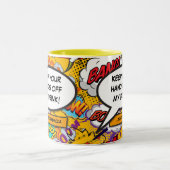 Ihr Message Speech Bubble Fun Retro Comic Book Zweifarbige Tasse (Mittel)