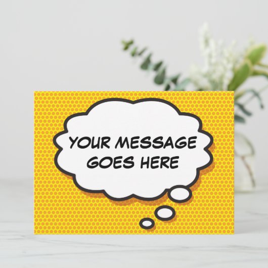 Ihr Message Thread Bubble Fun Retro Comic Book Einladung (Stehend Vorderseite)