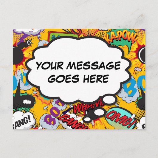 Ihr Message Thread Bubble Fun Retro Comic Book Postkarte (Vorderseite)