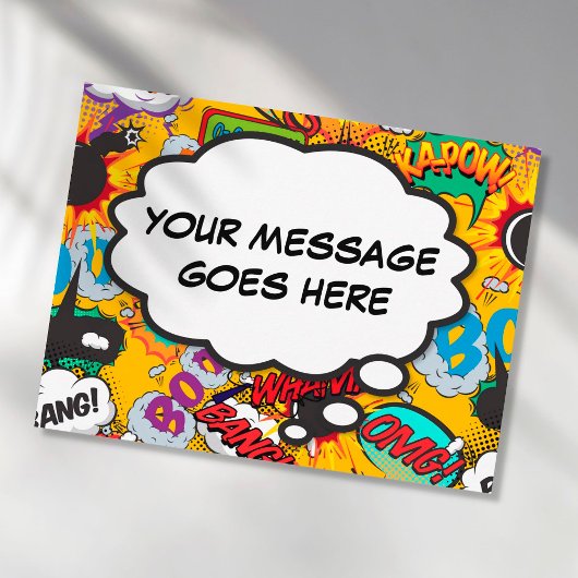 Ihr Message Thread Bubble Fun Retro Comic Book Postkarte