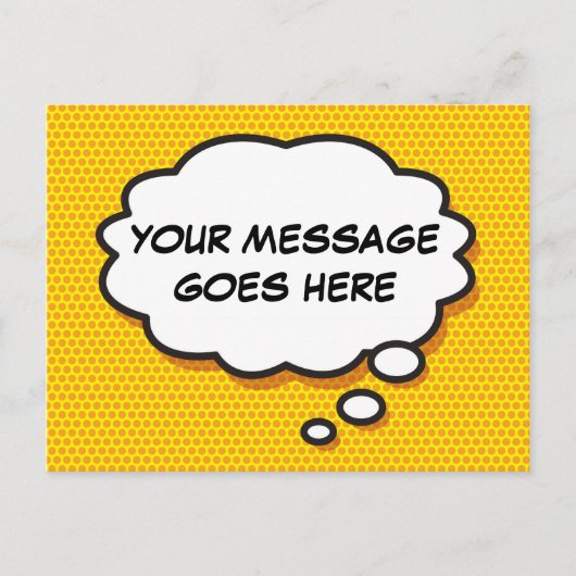 Ihr Message Thread Bubble Fun Retro Comic Book Postkarte (Vorderseite)