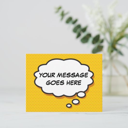Ihr Message Thread Bubble Fun Retro Comic Book Postkarte (Stehend Vorderseite)
