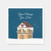 Ihr Message Winter Scene Gingerbrett House Serviette (Vorderseite)
