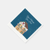Ihr Message Winter Scene Gingerbrett House Serviette (Ecke)