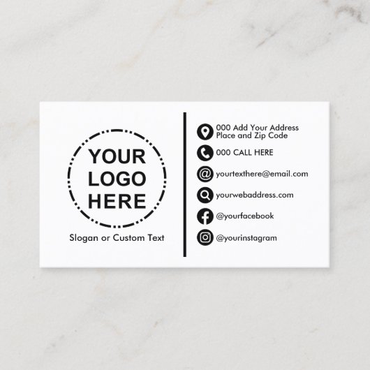 Ihr Minimalistisches Logo Moderner QR-Code Visitenkarte (Vorderseite)