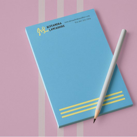 Ihr Mit Monogramm Etikett - mehrfarbig Notizblock