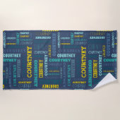 Ihr (mittlere Länge) Name ist über diesen Strandtuch (Vorderseite)