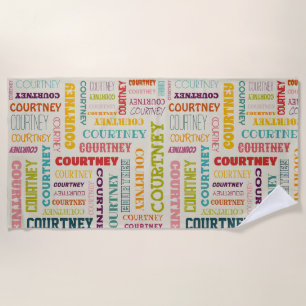 Ihr (mittlere Länge) Name ist über diesen Strandtuch