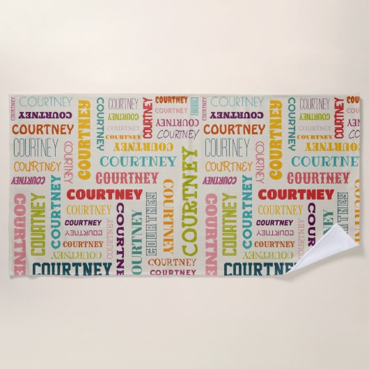 Ihr (mittlere Länge) Name ist über diesen Strandtuch (Vorderseite)