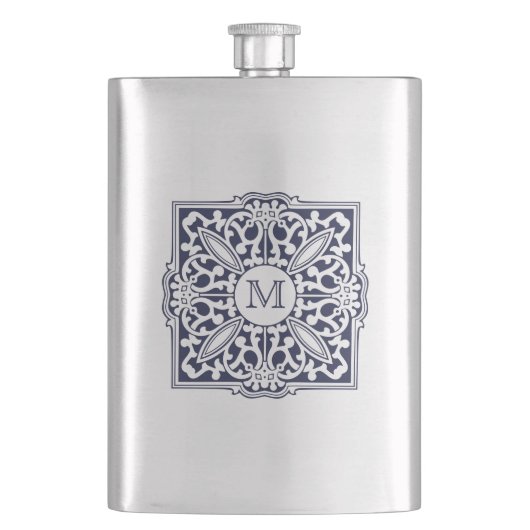 IHR MONOGRAM in dekorativem Rahmen, individueller Flachmann (Vorderseite)