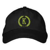 Ihr Monogram Single Cap Letter Laurels Stickerei Bestickte Baseballkappe (Vorderseite)