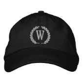 Ihr Monogram Single Cap Letter Laurels Stickerei Bestickte Kappe (Vorderseite)