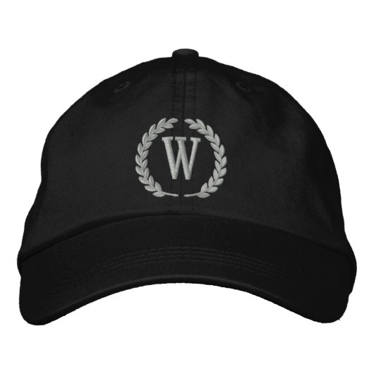 Ihr Monogram Single Cap Letter Laurels Stickerei Bestickte Kappe (Vorderseite)