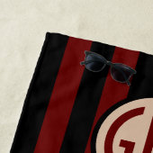 Ihr Monogramm auf Schwarzem u. Strandtuch (Beispiel)