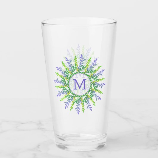 Ihr Monogramm aus Leaf-Rahmen-Druckglas Glas (Vorderseite)