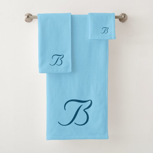 Ihr Monogramm B Hellblau Badhandtuch Set (Insitu)