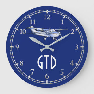 Ihr Monogramm-Flugzeug-klassisches Cessna-Fliegen Große Wanduhr