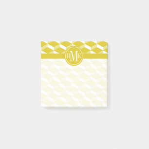 Ihr Monogramm Goldenes geometrisches Muster Post-it Klebezettel