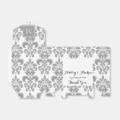 Ihr Monogramm, Graues Damaskusmuster 2 Geschenkschachtel (Ungefaltet)
