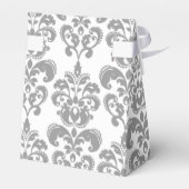 Ihr Monogramm, Graues Damaskusmuster 2 Geschenkschachtel (Rückseite)