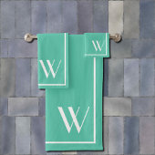 Ihr Monogramm in Biscay Green Badhandtuch Set