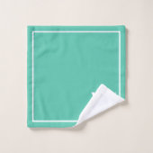 Ihr Monogramm in Biscay Green Badhandtuch Set (Waschlappen)