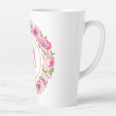 IHR Monogramm in Blume Frame Latte Tasse (Rechts)