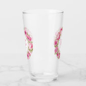 Ihr Monogramm in Blume Frame Pint Glas (Links)