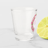 Ihr Monogramm in Blume-Rahmen-Bilderglas Schnapsglas (Links)