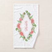 Ihr Monogramm in Blume Rahmen Handtuch Set (Handtuch)