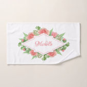 Ihr Monogramm in Blume Rahmen Handtuch Set (Handtuch)