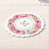Ihr Monogramm in Blume-Rahmen-Untersetzer Untersetzer (angewinkelt)