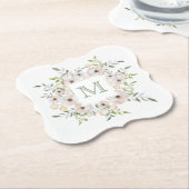 Ihr Monogramm in Blume-Rahmen-Untersetzer Untersetzer (angewinkelt)