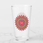 Ihr Monogramm in Boho Frame Pint Glas (Rückseite)