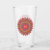 Ihr Monogramm in Boho Frame Pint Glas (Vorderseite)