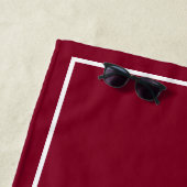 Ihr Monogramm in Bordeaux und Weiß Strandtuch (Beispiel)