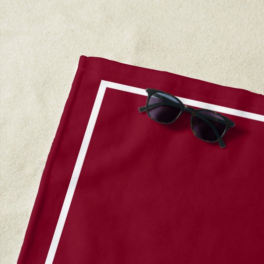 Ihr Monogramm in Bordeaux und Weiß Strandtuch (Beispiel)