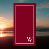 Ihr Monogramm in Bordeaux und Weiß Strandtuch