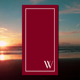 Ihr Monogramm in Bordeaux und Weiß Strandtuch