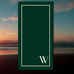 Ihr Monogramm in dunkelgrün und weißes Strandtuch