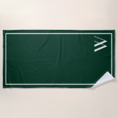 Ihr Monogramm in dunkelgrün und weißes Strandtuch (Vorderseite)