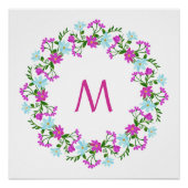 Ihr Monogramm in einem benutzerdefinierten Blume-R Poster (Vorderseite)