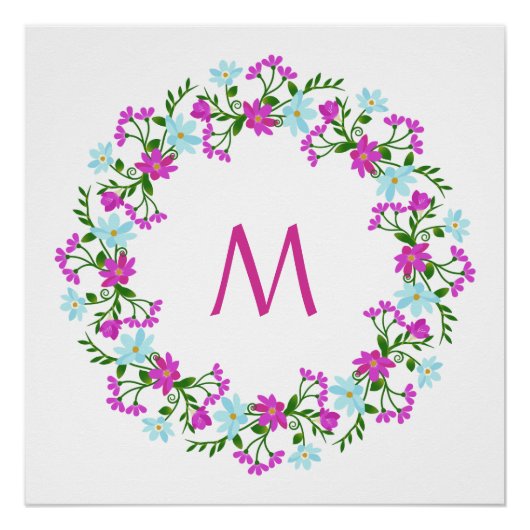 Ihr Monogramm in einem benutzerdefinierten Blume-R Poster (Vorderseite)