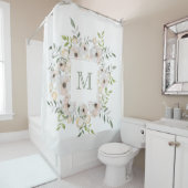 Ihr Monogramm in einem Blume Rahmen Duschvorhang (Beispiel)
