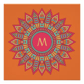 Ihr Monogramm in einem eigenen Boho-Rahmen-Poster Poster (Vorderseite)