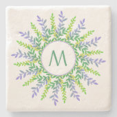 Ihr Monogramm in einem Untersetzer aus Leaf-Rahmen (Vorderseite)