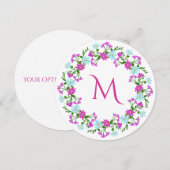 Ihr Monogramm in einer Blume Rahmen benutzerdefini Einladung (Vorne/Hinten)