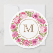 Ihr Monogramm in einer Blume Rahmen benutzerdefini Einladung (Vorderseite)