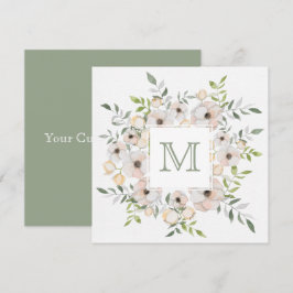 Ihr Monogramm in einer Blume Rahmen benutzerdefini Einladung